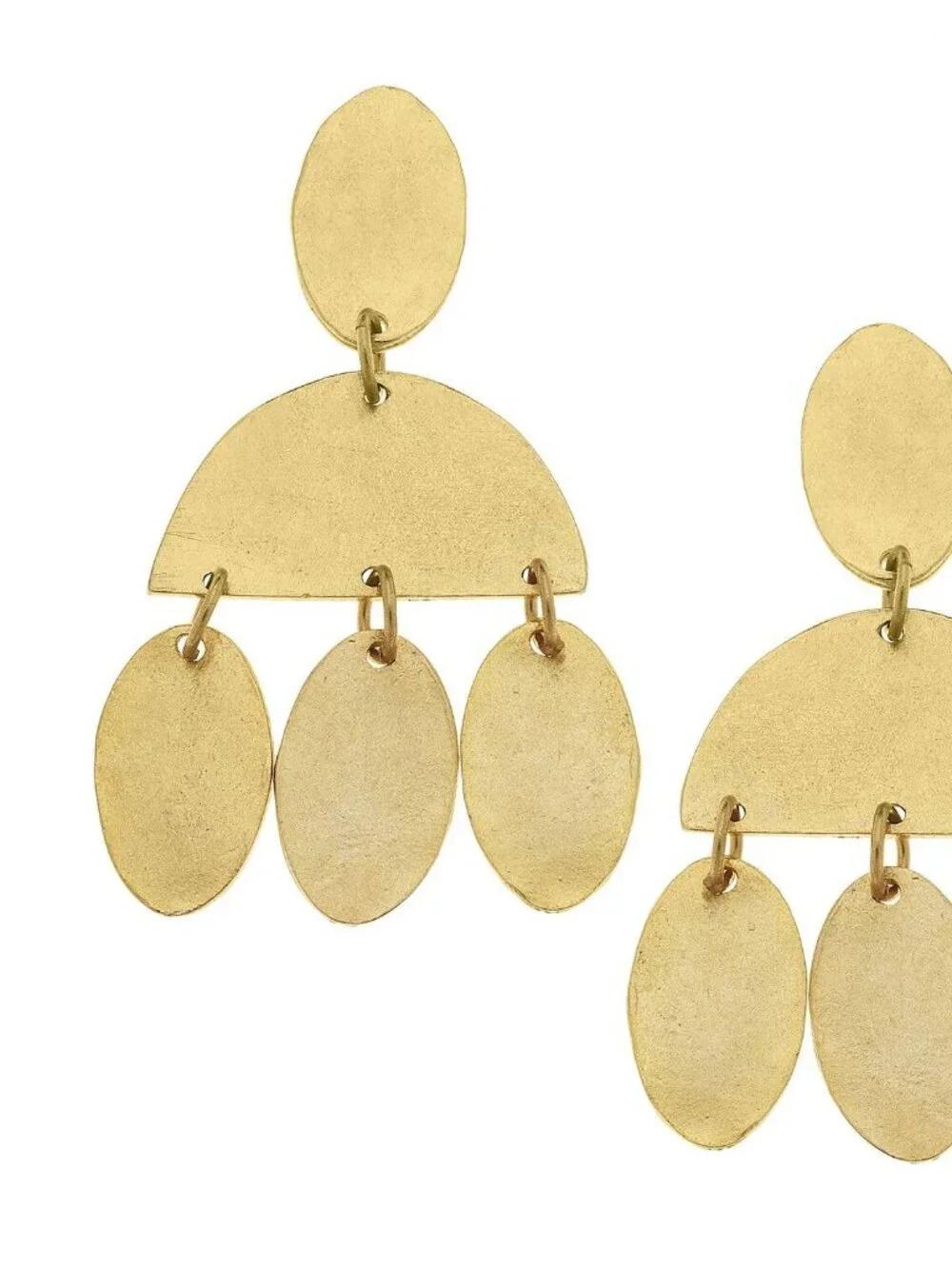 Exotic! Susan Shaw Gold Round & Oval Dangle Earrings